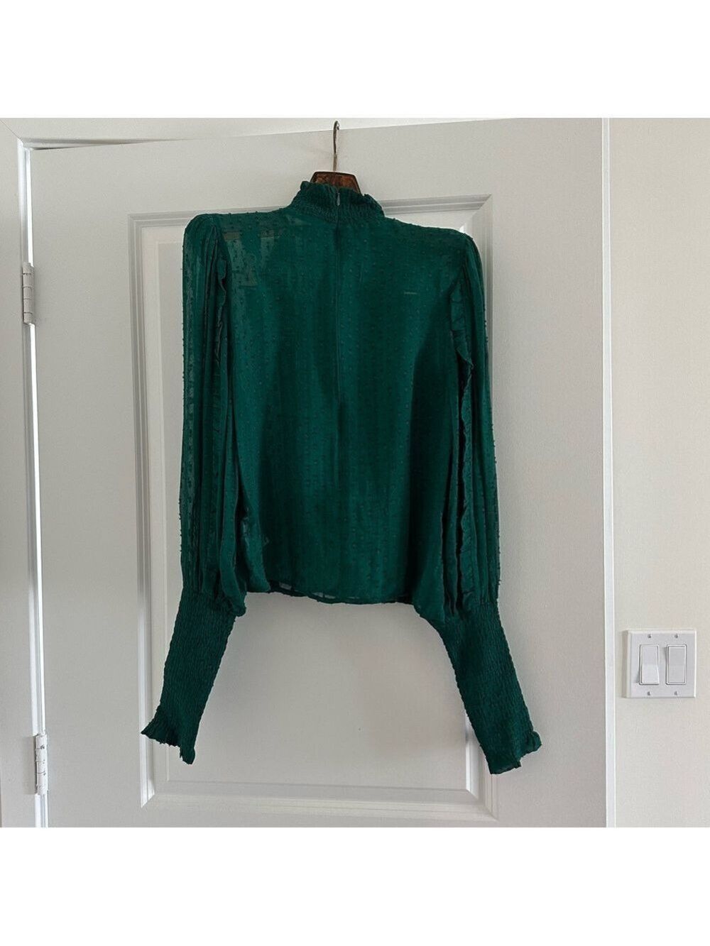 Farm Rio Emerald Ruffle Long Sleeve Blouse - Picture 11 of 11